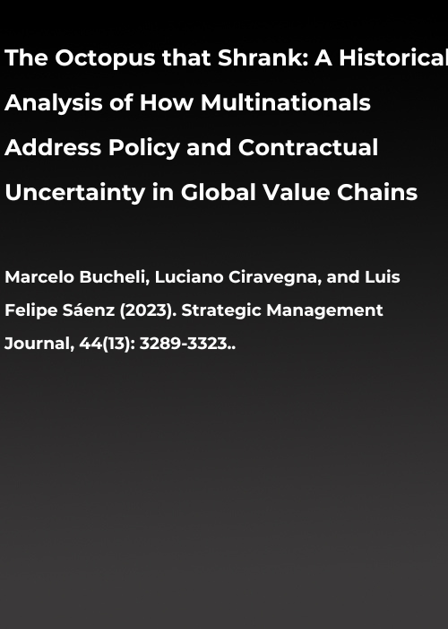 The octopus that shrank: A historical analysis of how multinationals address policy and contractual uncertainty in a global value chain