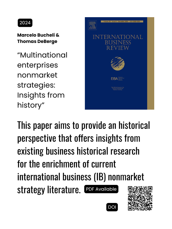 Multinational enterprises nonmarket strategies: Insights from history